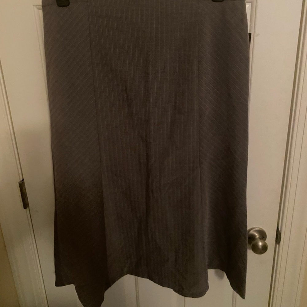 NWT Harve Bernard Womens Skirt 8 Gray striped A Lined  skirt work church $54